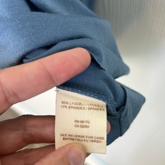 Free People - Blue V Neck With Brown Suede Spaghetti Straps Mini Dress Medium - Picture 7 of 11